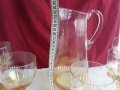 Стъклена кана и стъклени чаши , снимка 7