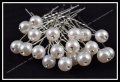 Фуркети перла с нежно камъче -022 , снимка 1 - Аксесоари за коса - 18227121