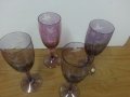 Ретро чаши за вино гравирани цветно стъкло, снимка 10