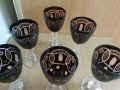 Сервиз кристални чаши цветен червен кристал, снимка 2