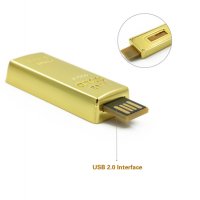 Флашка USB 32 гб Златно кюлче , златна, снимка 3 - USB Flash памети - 22888139
