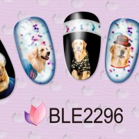 BLE-2296 Пиринейско планинско куче слайдер ваденки водни стикери за нокти маникюр, снимка 2 - Други - 22422006