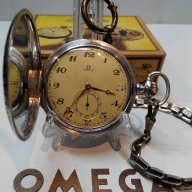 Джобен часовник OMEGA - сребро,ниело ОМЕГА, снимка 4 - Джобни - 16453348