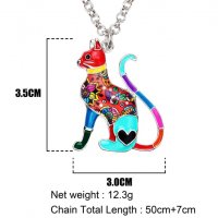 Медальон декоративен котка коте котешко колие верижка Бижута ланец ланче огърлица за момичета, снимка 3 - Колиета, медальони, синджири - 24385565