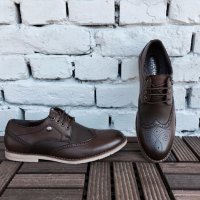 Мъжки кожени обувки, снимка 1 - Ежедневни обувки - 19343217