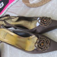елегантни 39 - 40 дамски обувки Stuart Weitzman original от фин сатен , сандали, GOGOMOTO.BAZAR.BG®, снимка 13 - Сандали - 21822743