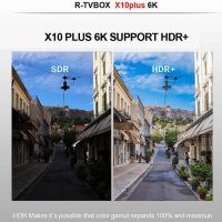 R-TV BOX X10 Plus 4 GB RAM 32/64 GB ROM Android9 3D 6K WiFi Mali T720 Cortex-A53x2GHz Медиа Плеър, снимка 6 - Плейъри, домашно кино, прожектори - 25543056