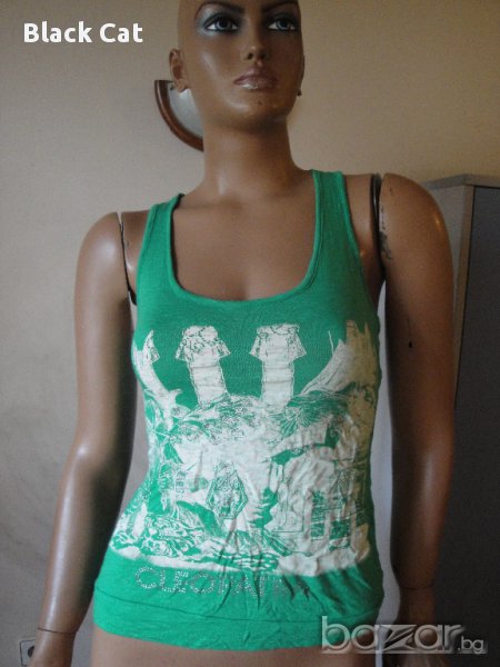 Модерен зелен дамски потник / топ, дамска блуза / тениска без ръкави, ръкав, дамско бюстие, снимка 1