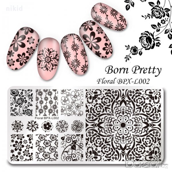 щампа печати за нокти плочка оригинал BORN PRETTY BPX-L002, снимка 1