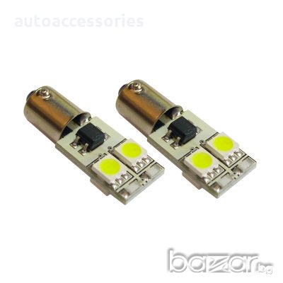 LED Диодна крушка BA9S 0.8W 32lm 1206 4SMD led със цокъл бяла	, снимка 1