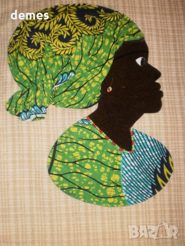  Африканка-картина от текстил върху текстил-варианти, снимка 5 - Колекции - 23347578