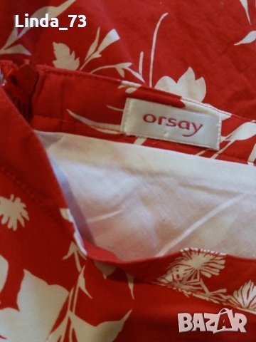 Дам.пола-"ORSAY"/памук+еластан/,цвят-червено+бяло. Закупена от Италия., снимка 7 - Поли - 21942707