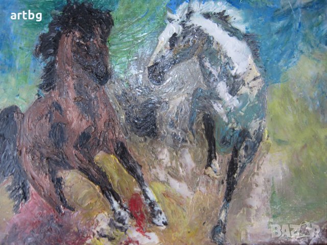 Автентична картина "Галоп", снимка 3 - Картини - 24721273