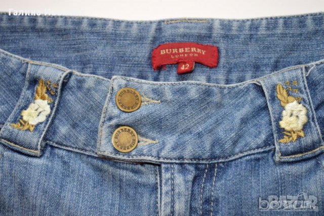 Burberry London дамски дънки сини с бродерия , снимка 3 - Дънки - 21721784