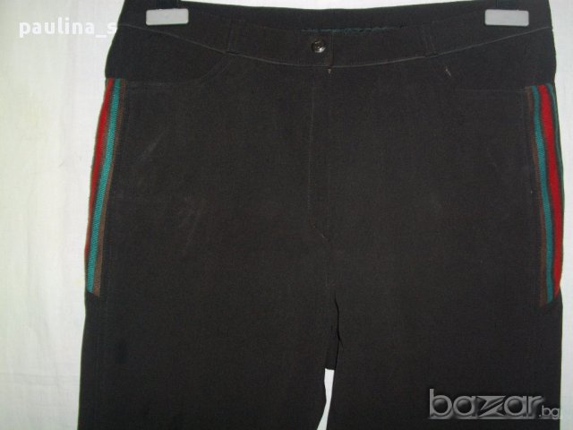 Зимен кафяв панталон Деним с кантове / широки крачоли , снимка 3 - Панталони - 16718021