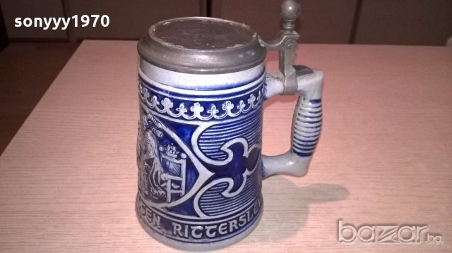 немска халба-17х16х11см-внос швеицария, снимка 4 - Антикварни и старинни предмети - 18393595