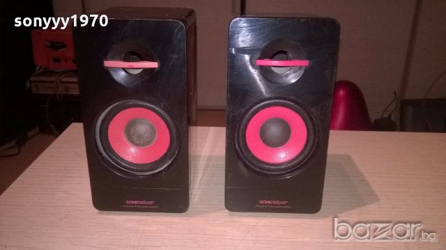 sonicgear-тонколони 2бр-16х9х8см-внос англия, снимка 2 - Тонколони - 19574618