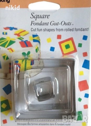 3 бр Малък голям квадрат квадрати метални резци форми украса декорация торта фондан бисквитки