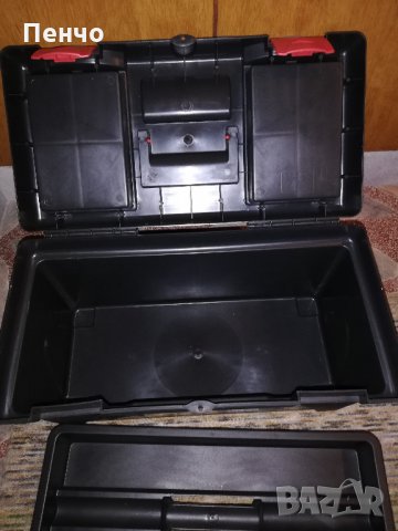 Кутия куфар пластмасов за инструменти с органайсер 19“ нов за риболов за колата за излет, шкаф за ин, снимка 4 - Куфари с инструменти - 22210626