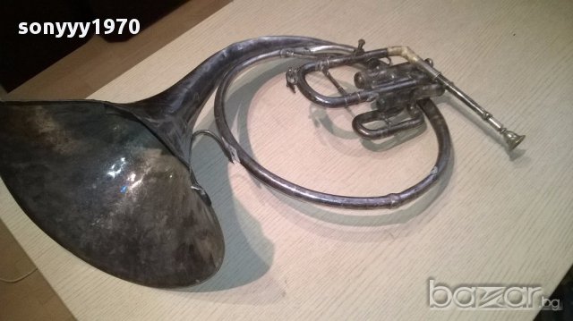 АНТИК-ретро колекция-Тромбон 65/35см-сребро-внос швеицария, снимка 12 - Духови инструменти - 15002831