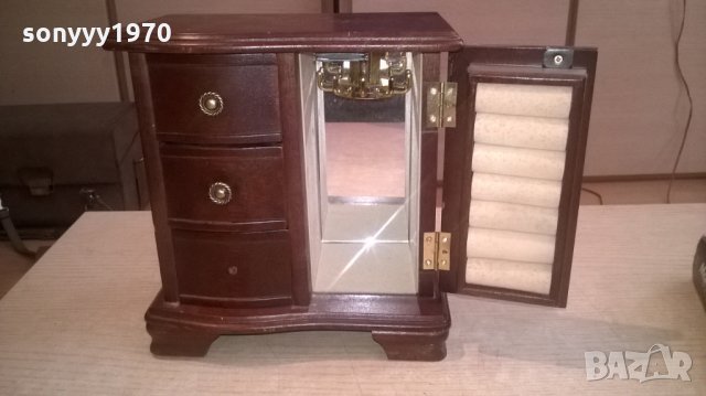 красива музикална кутия с огледало и чекмеджета-от швеицария, снимка 3 - Колекции - 25413749