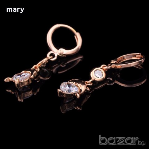 позлатени игриви делфинчета и сърчица, снимка 3 - Обеци - 18472143