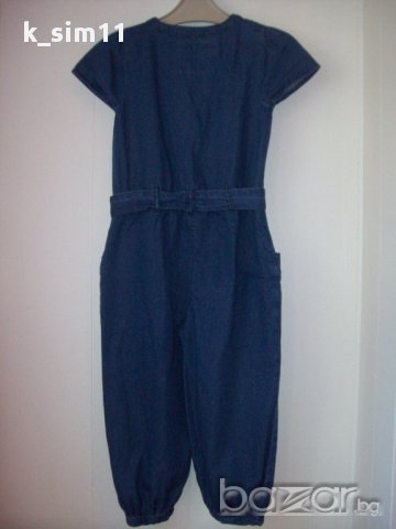 NEXT дънков гащеризон с колан и цвете за 2-3 год , снимка 5 - Детски панталони и дънки - 11338326