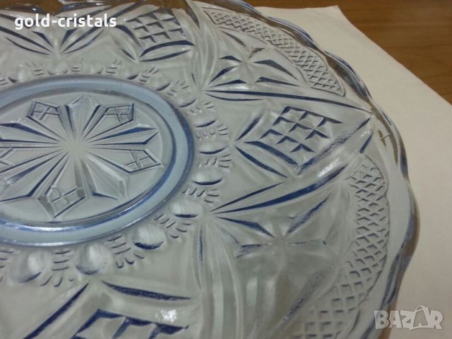 Стъклени чинии и поднос цветно синьо стъкло, снимка 10 - Антикварни и старинни предмети - 26194372