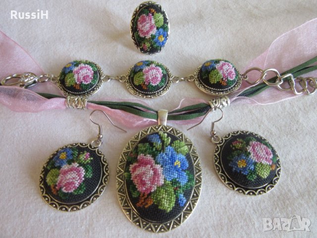 Промоция-Ръчно бродирани бижута с цветя в ретро стил в Бижутерийни  комплекти в гр. Банско - ID22749766 — Bazar.bg