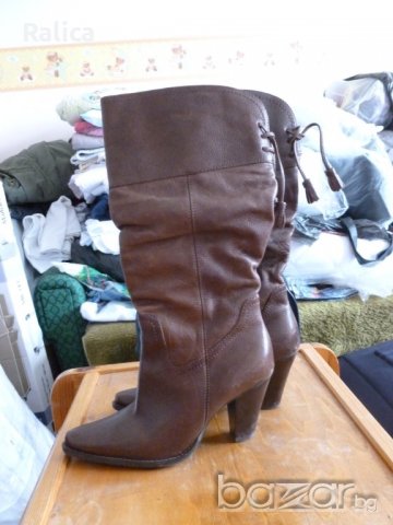 Елегантни ботуши от дебела телешка кожа, снимка 3 - Дамски ботуши - 20411724