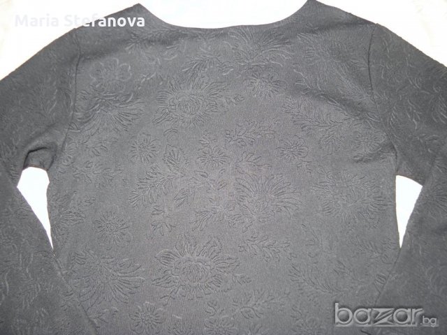 Нова черна рокля с гравирани цветя, снимка 2 - Рокли - 20185853