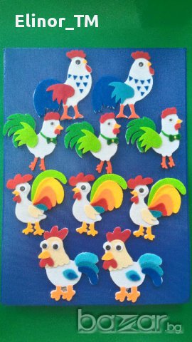 Ръчно изработени петлета от филц-4 размера-от 6 до 21 см., снимка 15 - Други - 15095300