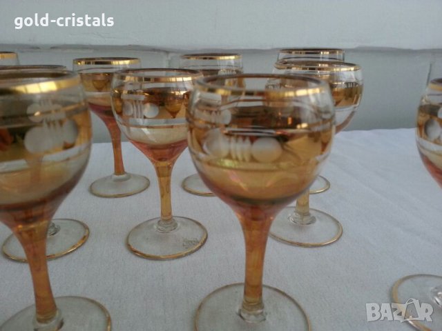 Чаши за ракия с златен кант, снимка 15 - Антикварни и старинни предмети - 22534810