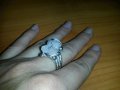 Сребърен пръстен с естествени камъчета, снимка 6
