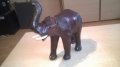 ГОЛЯМ Слон-голям-кожено покритие-30х30х13см-внос швеицария, снимка 8