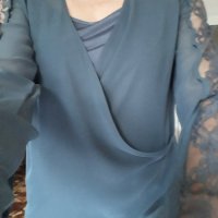 Сива риза Danini и  черна пола Kensol, снимка 4 - Ризи - 20323242