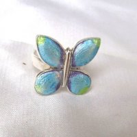 Нежно Красив Сребърен Пръстен- Пеперуда, снимка 1 - Пръстени - 24795971