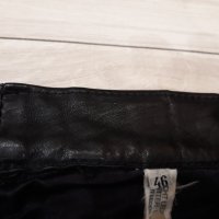 НОВ Черен кожен панталон от естествена кожа 100 % унисекс , снимка 3 - Панталони - 23455188