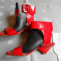 Дамски  червени сандали Chloé 100 % кожа ,100 % оригинални , снимка 5 - Сандали - 18710549