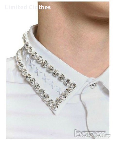 GIVENCHY WHITE STARS AND CRYSTAL BEADS Мъжка Риза с Кристали и Звезди size XS, снимка 1