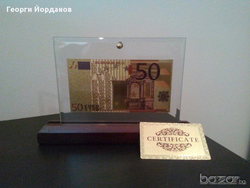 Банкноти 50 златни евро банкноти със сертфикат идеалните подаръци, снимка 1