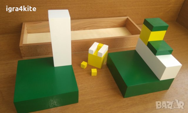 -25% Монтесори дървен триизмерен куб за степенуване на трета степен, снимка 4 - Образователни игри - 24999656