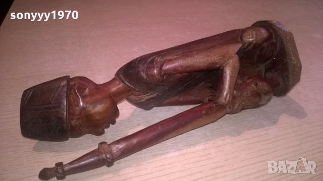 масивна дървена фигура-тиково дърво-внос швеицария, снимка 3 - Колекции - 22007155