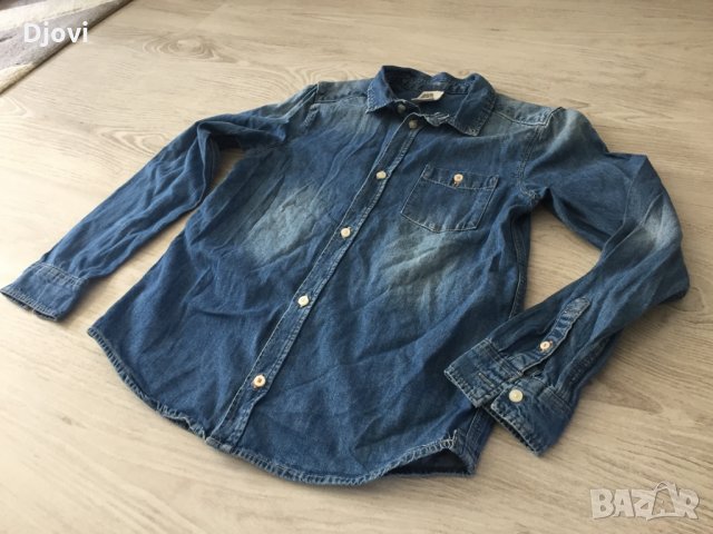 Детска дънкова ризка Н&М.  10/11г, снимка 2 - Детски ризи - 24605153