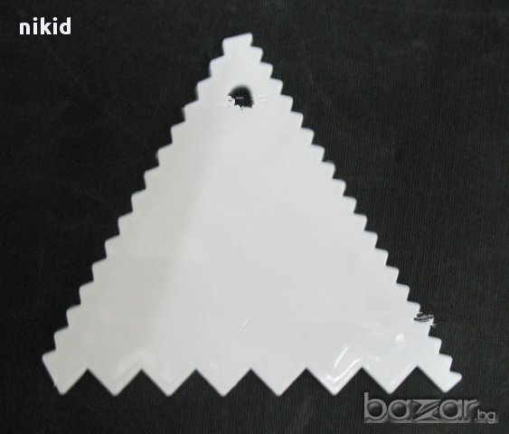 декорираща текстурна назъбена триъгълна шпатула пластмасова за декориране на торта фондан тесто крем, снимка 2 - Други - 17100909