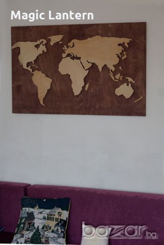 Дървена и светеща карта на света, снимка 10 - Декорация за дома - 20375196