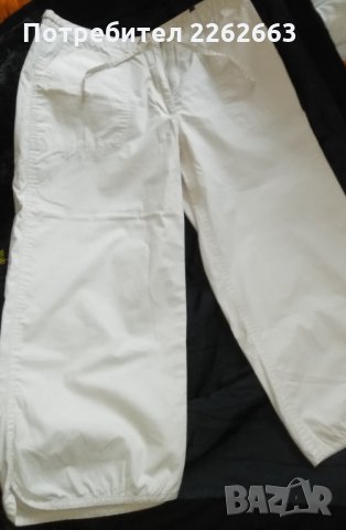 🌼☀️🌼Дамски памучен летен панталон за горещо време модел 7/8 с джобове в цвят екрю, М,Л,ХЛ🌼☀️🌼, снимка 1