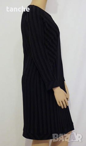 Нови Рокли в сиво и черно райе - М, L,  XL, снимка 3 - Рокли - 24435888