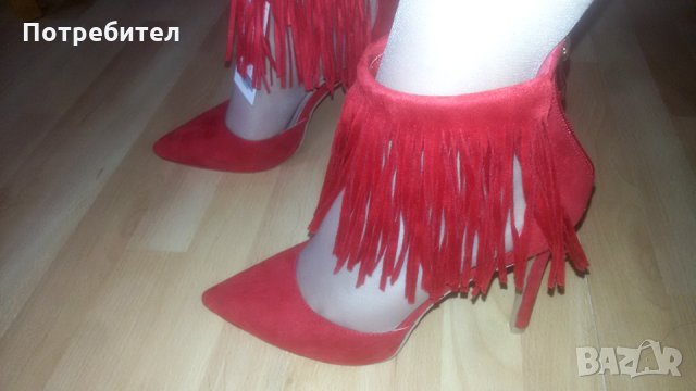 Дамски обувки Tendenz + подарък в червено =), снимка 10 - Дамски елегантни обувки - 23577272