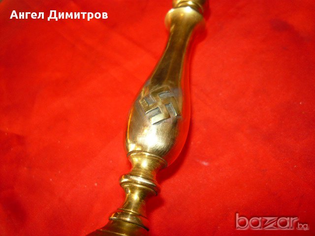 Страхотен бронзово месингов свещник Свастики , снимка 9 - Антикварни и старинни предмети - 17737358